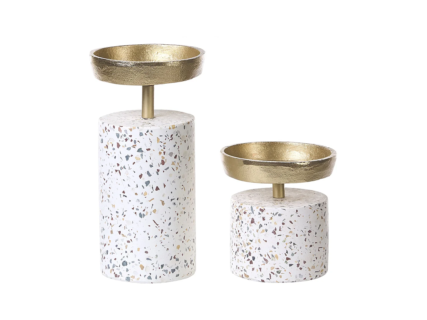 Zestaw 2 świeczników KAENGAN Kamień 13/24 cm Złoty