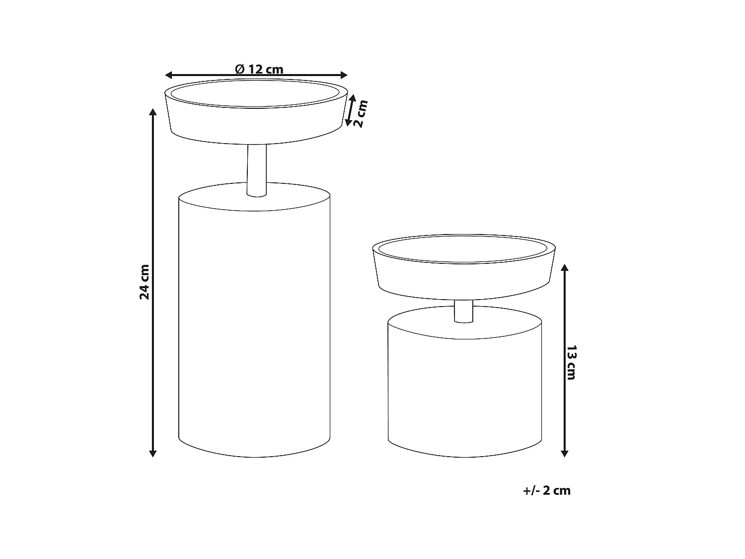 Zestaw 2 świeczników KAENGAN Kamień 13/24 cm Złoty