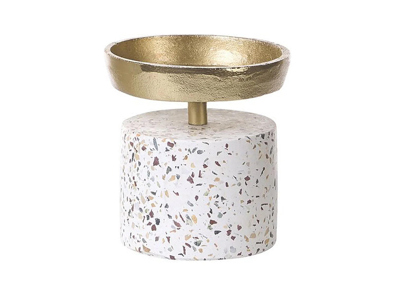 Zestaw 2 świeczników KAENGAN Kamień 13/24 cm Złoty