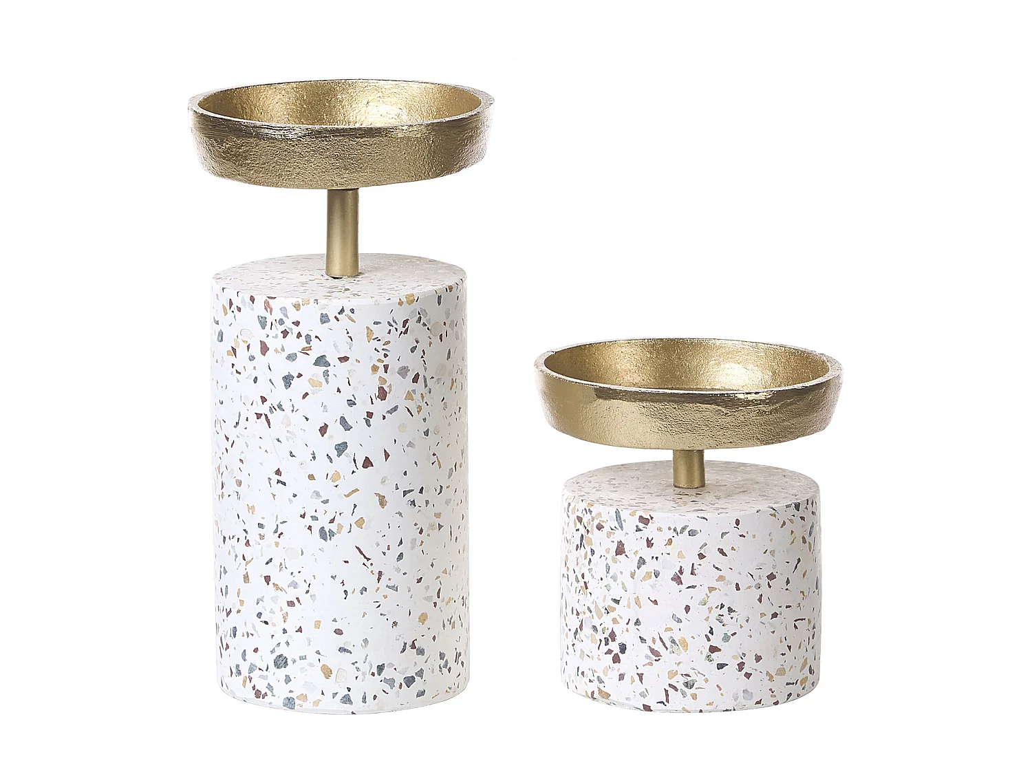 Set van 2 kaarshouders KAENGAN Steen 13/24 cm Goud