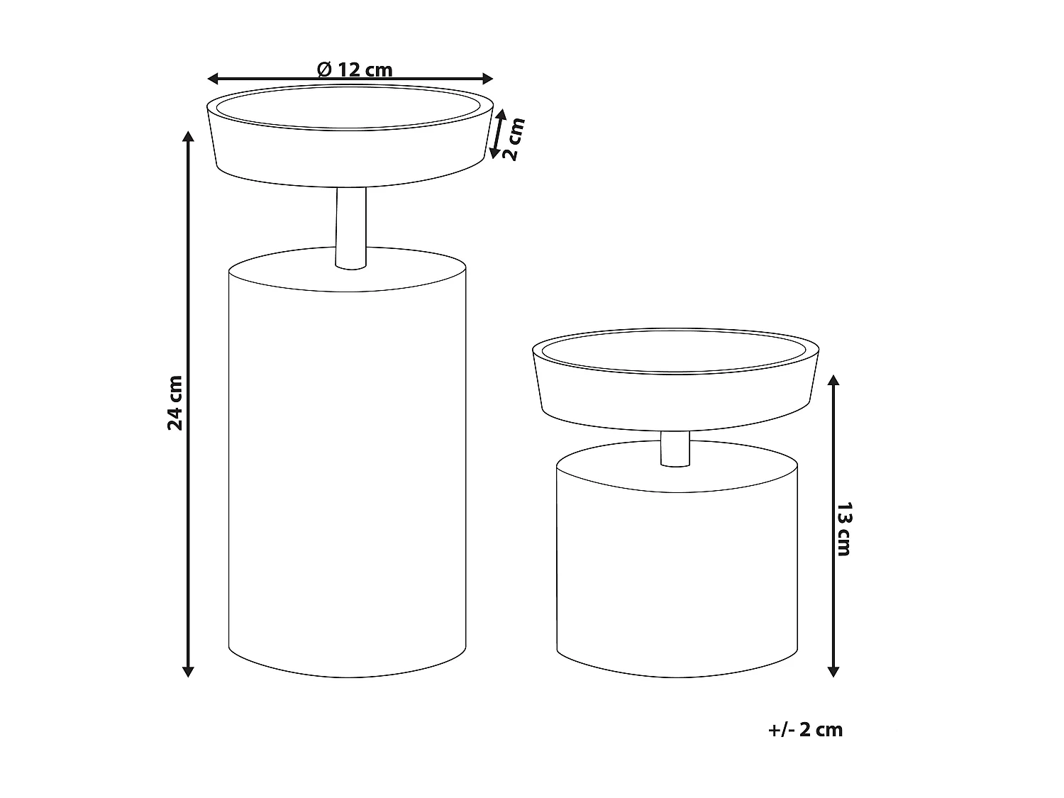 Set van 2 kaarshouders KAENGAN Steen 13/24 cm Goud