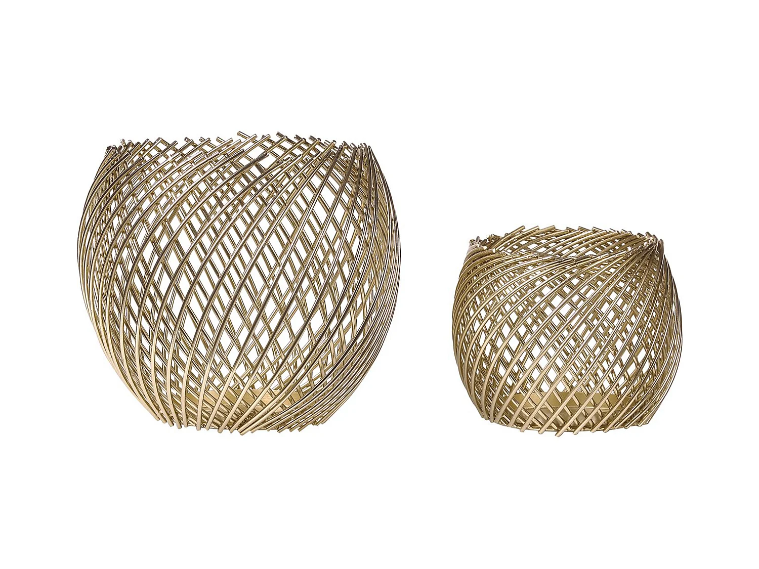 Lot de 2 bougeoirs TANDUY Métal 18/22 cm Doré