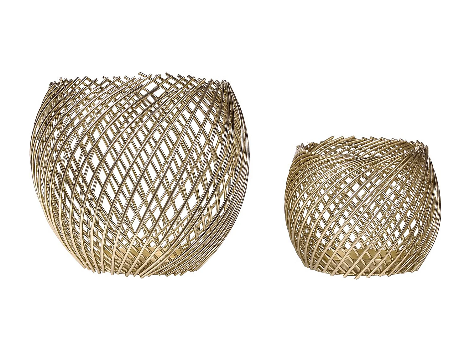 Lot de 2 bougeoirs TANDUY Métal 18/22 cm Doré