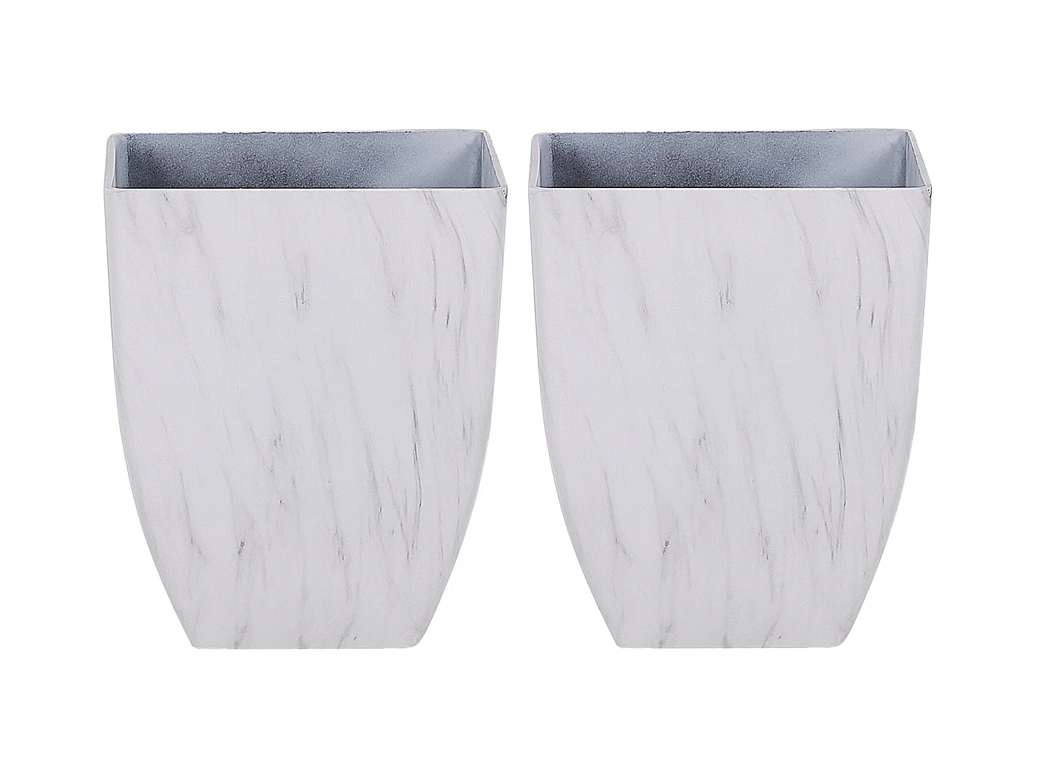 Lot de 2 pots de fleurs MIRO 35 cm Marbre blanc