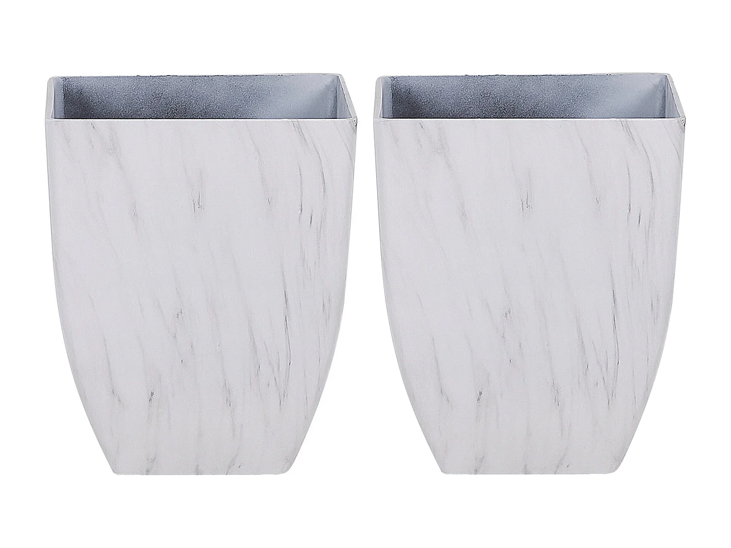 Lot de 2 pots de fleurs MIRO 35 cm Marbre blanc