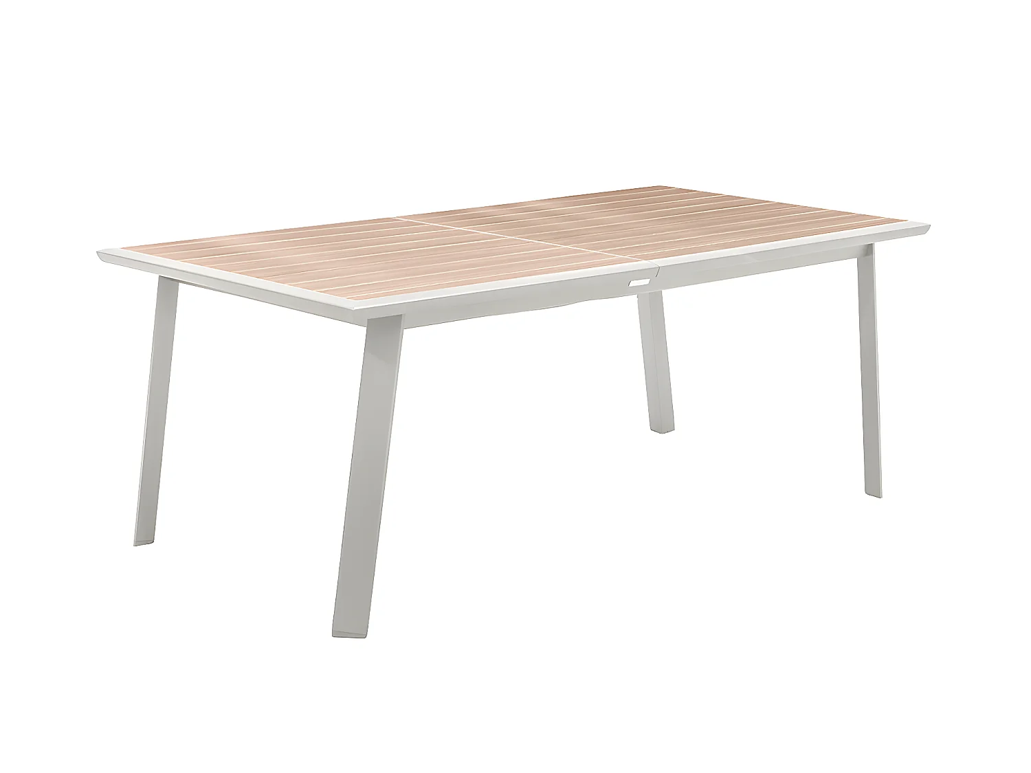 Table extensible rectangulaire alu Lin/Blanc Pavane - 8/12 places - Hespéride