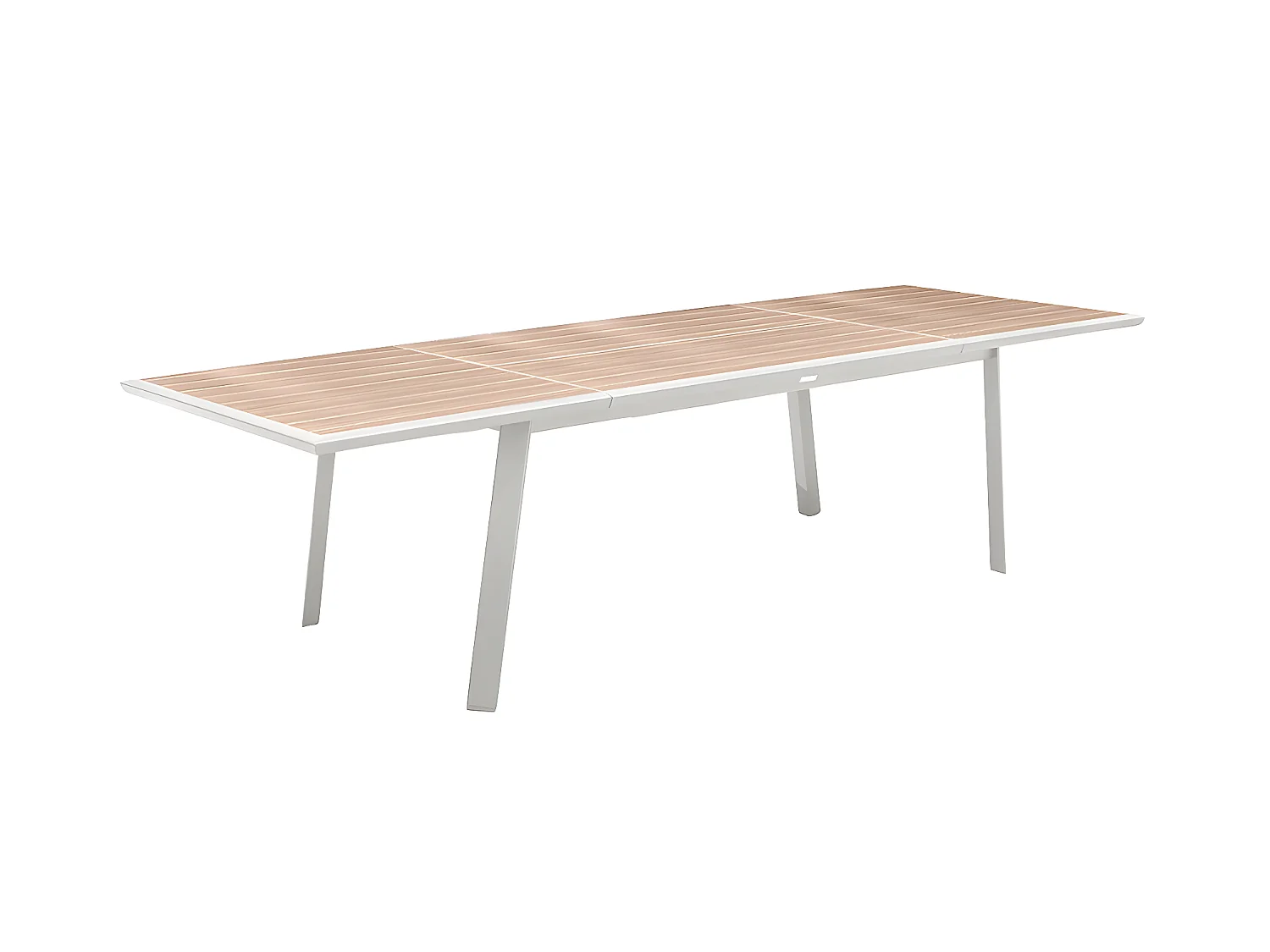 Table extensible rectangulaire alu Lin/Blanc Pavane - 8/12 places - Hespéride