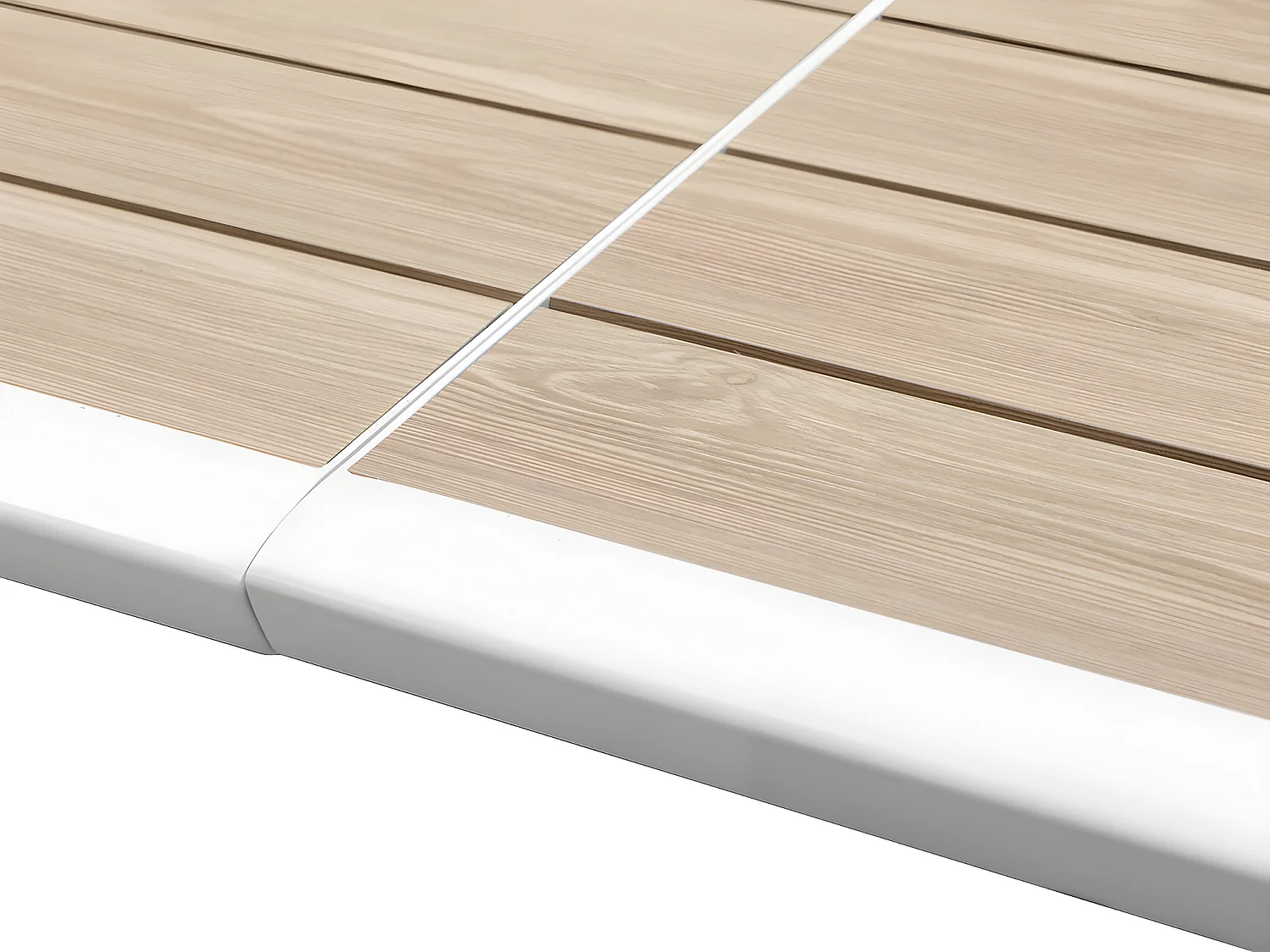 Table extensible rectangulaire alu Lin/Blanc Pavane - 8/12 places - Hespéride