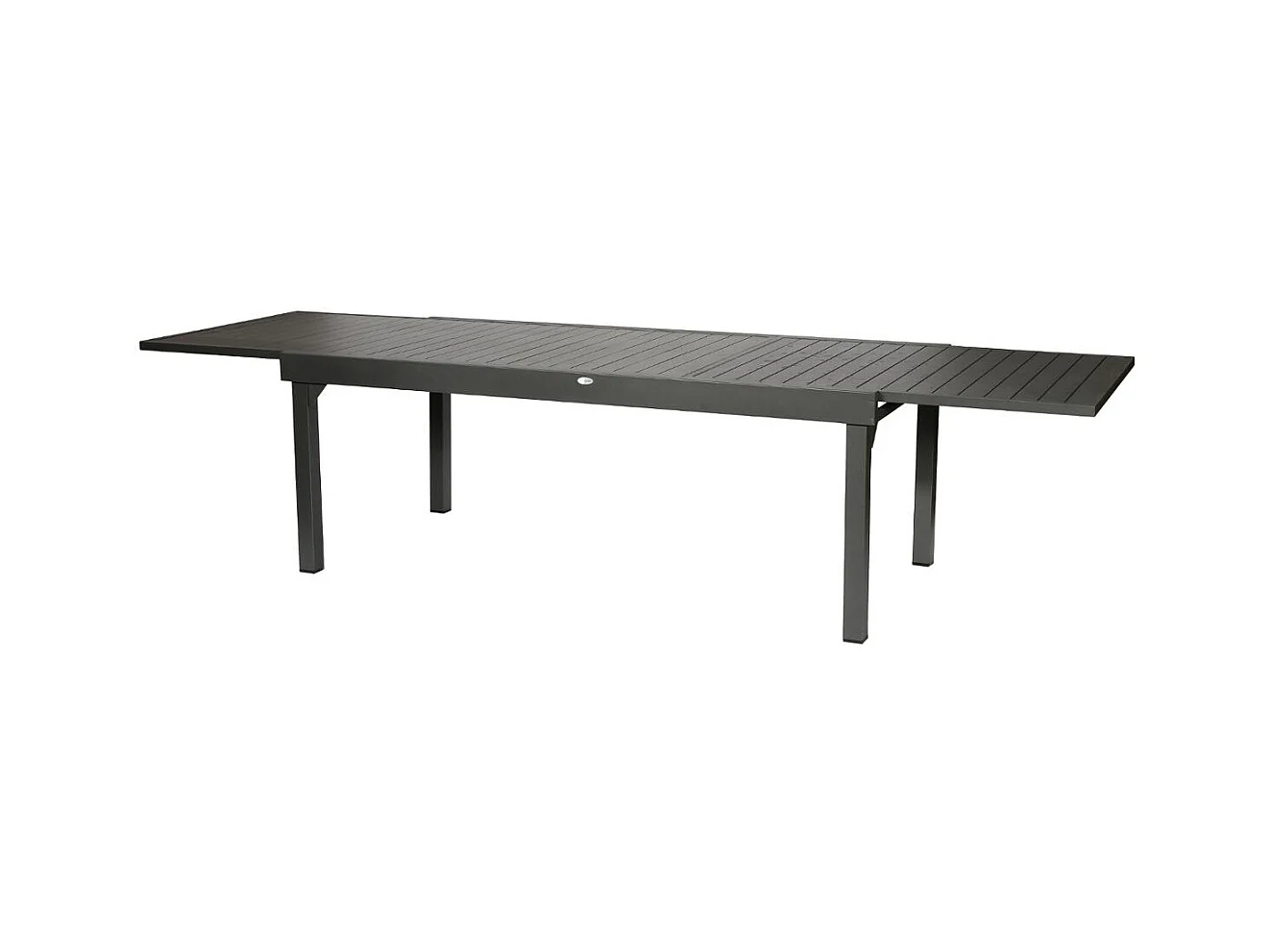 Table extensible rectangulaire alu Piazza 10/12 places Graphite - Hespéride