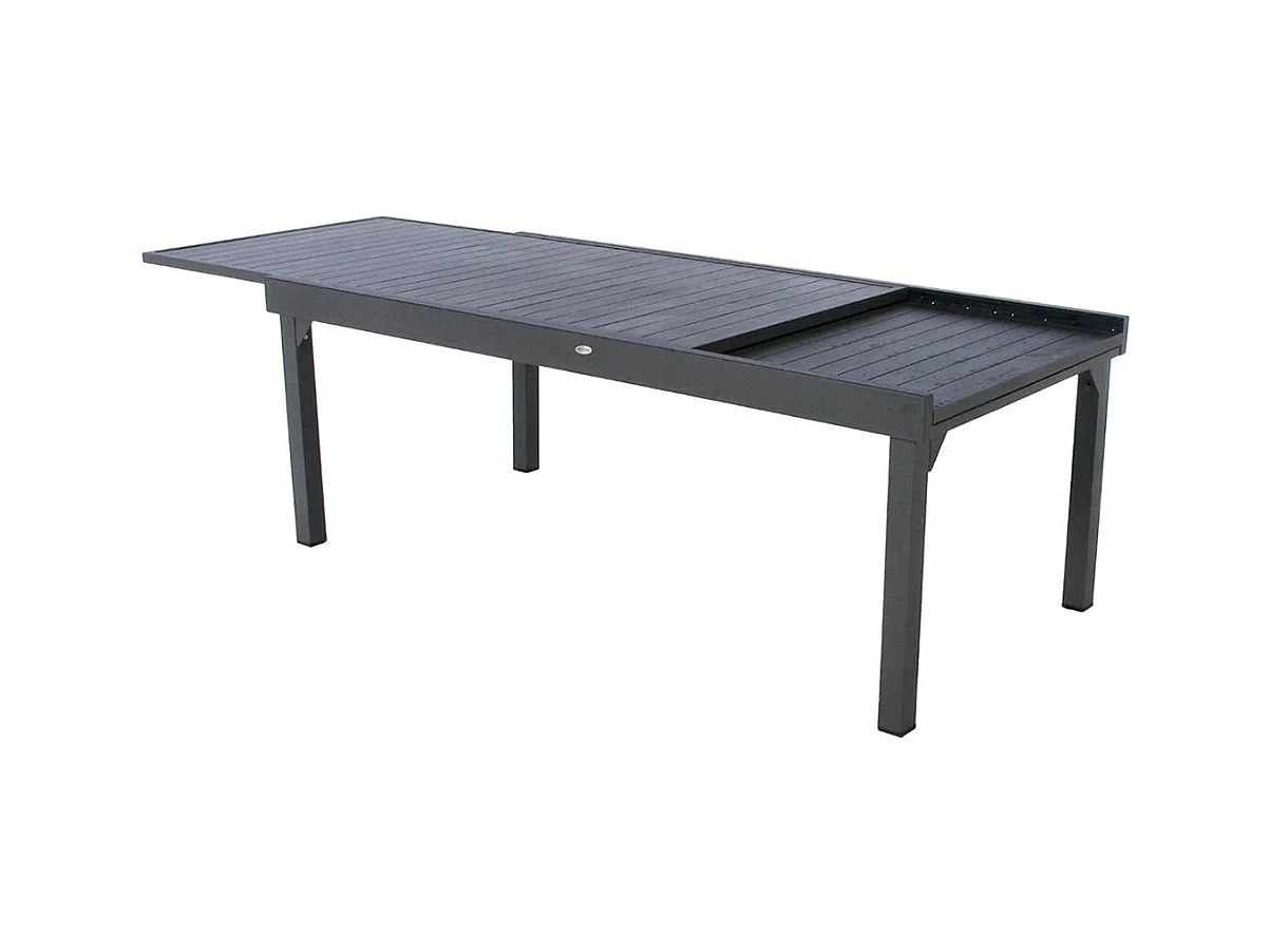 Table extensible rectangulaire alu Piazza 10/12 places Graphite - Hespéride