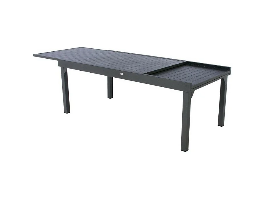 Table extensible rectangulaire alu Piazza 10/12 places Graphite - Hespéride