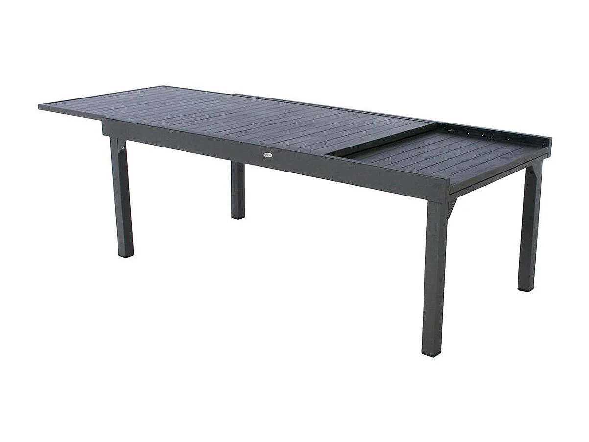 Table extensible rectangulaire alu Piazza 10/12 places Graphite - Hespéride