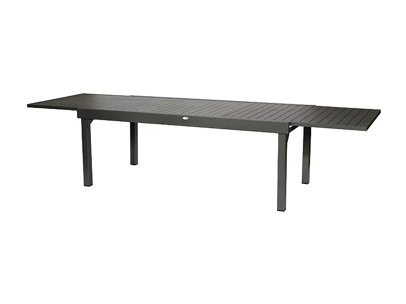 Table extensible rectangulaire alu Piazza 10/12 places Graphite - Hespéride