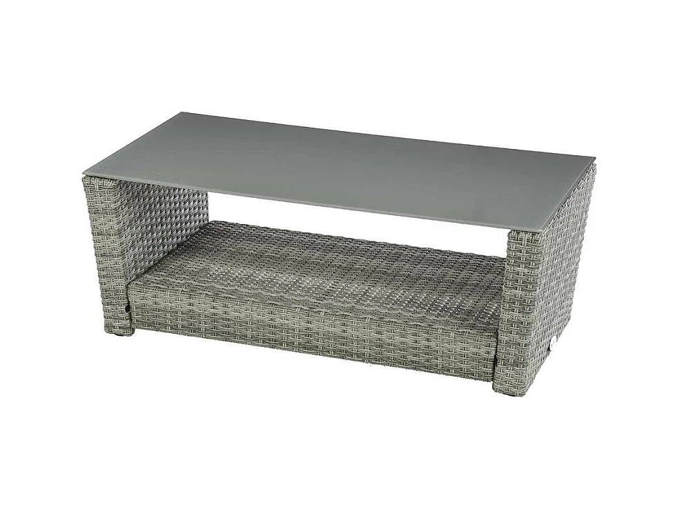 Salon de jardin en résine tressée Polynésia Havane - 4 places - Hespéride