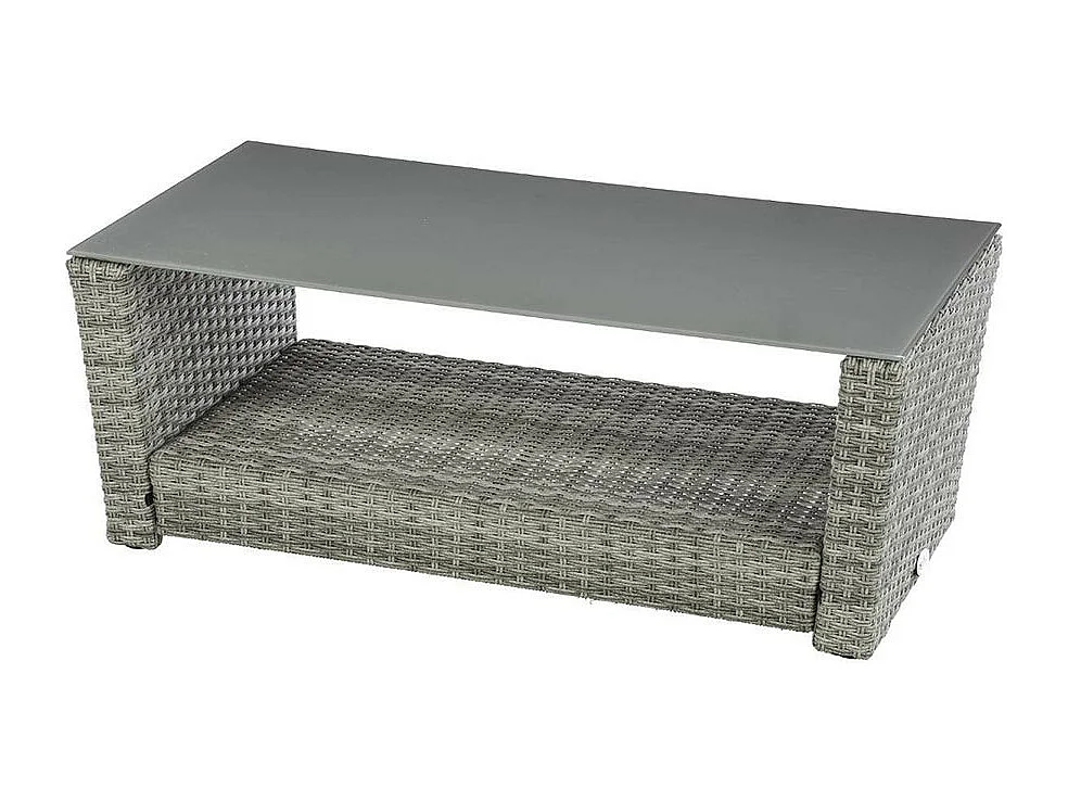 Salon de jardin en résine tressée Polynésia Havane - 4 places - Hespéride