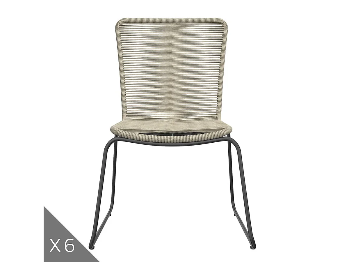 Ensemble Table de jardin Stella 160cm +  6 Chaises de jardin  Erin