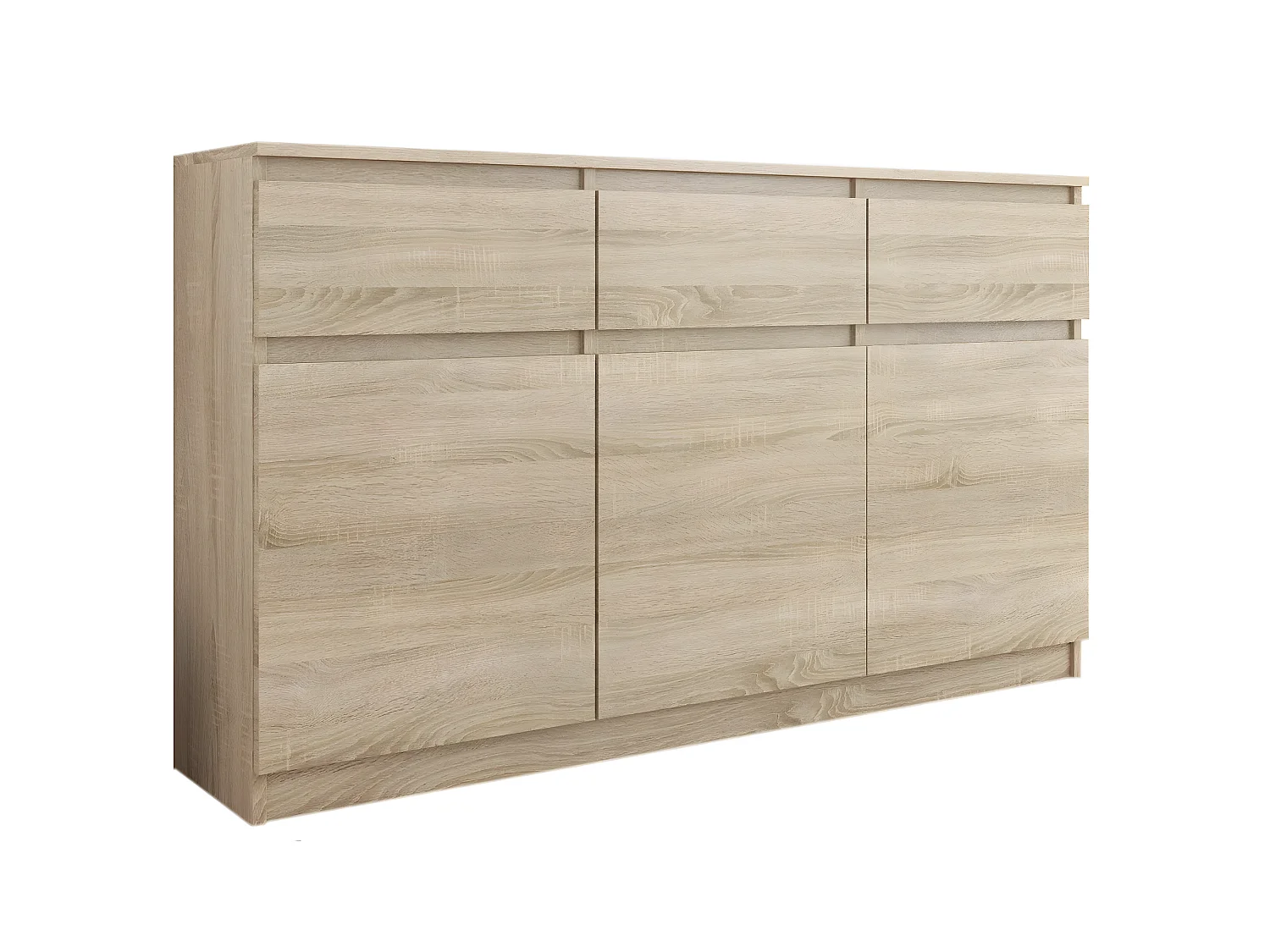 RIGA | Commode contemporaine chambre/salon/bureau 40x120x98 | 3 tiroirs 3 portes | Meuble de rangementent | Chiffonier Buffet