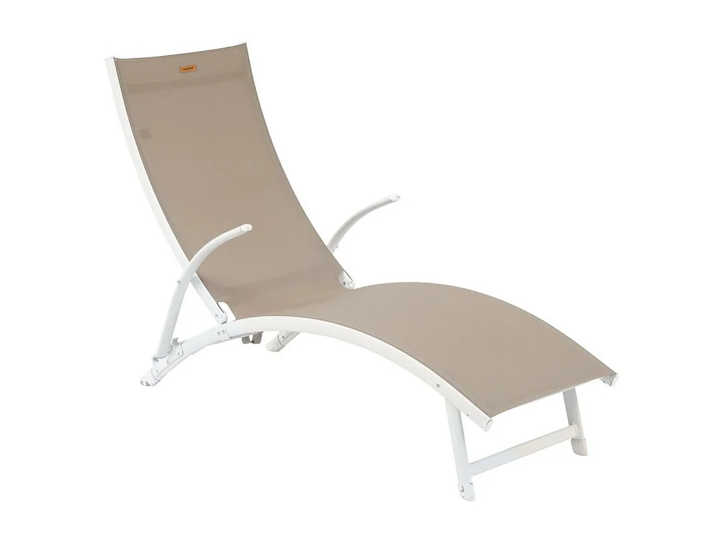 Transat Samba pliable noisette/blanc Hespéride