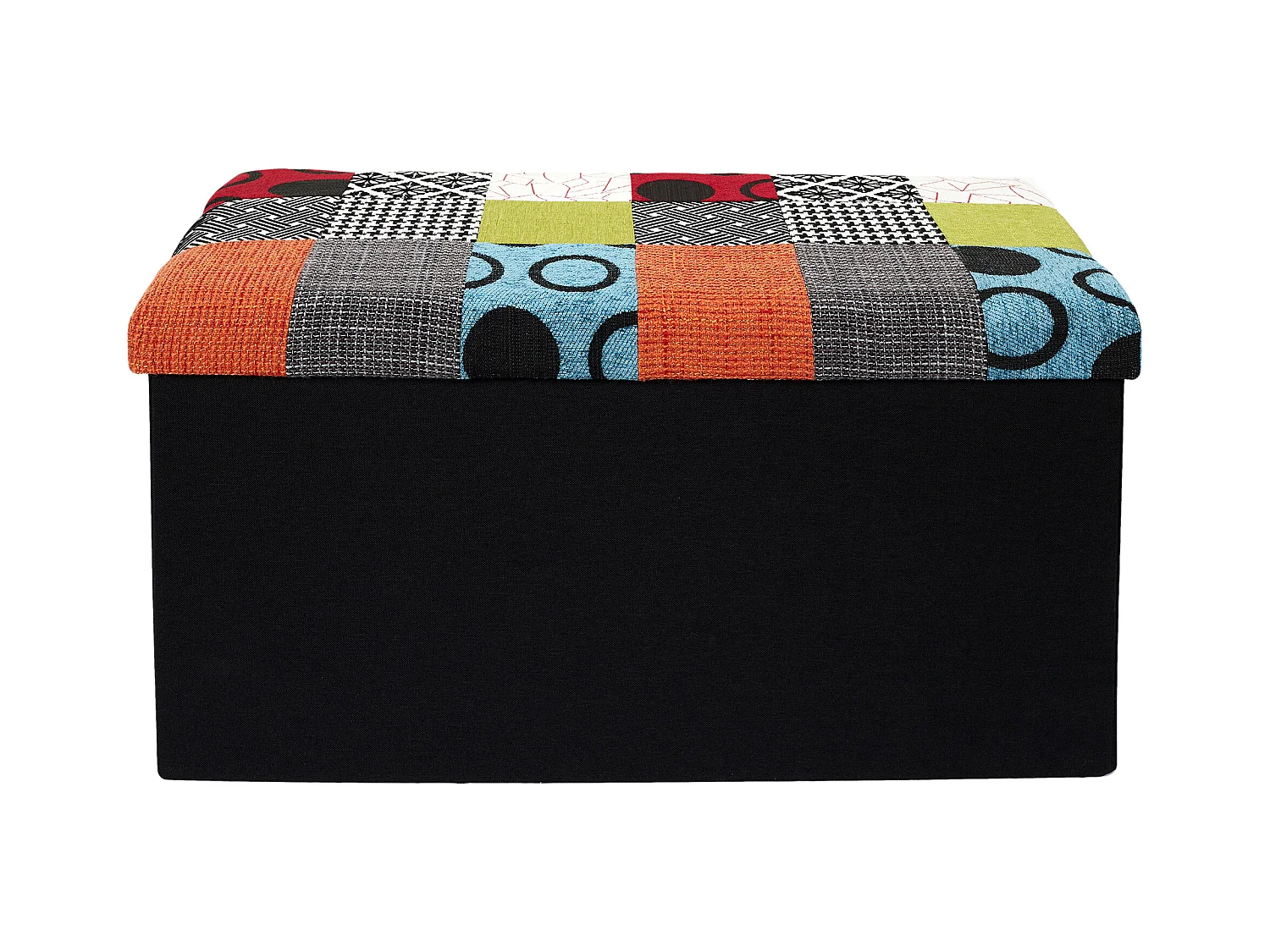 Coffre Banc Pliable Patchwork Multicolore