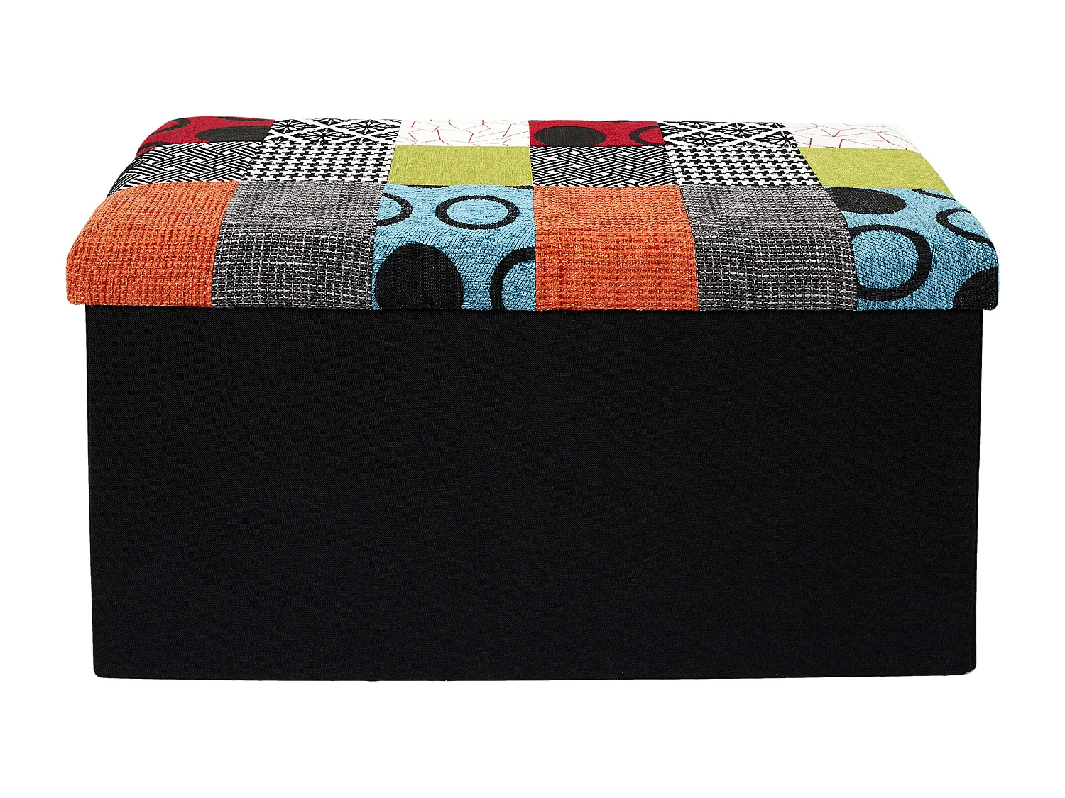 Coffre Banc Pliable Patchwork Multicolore
