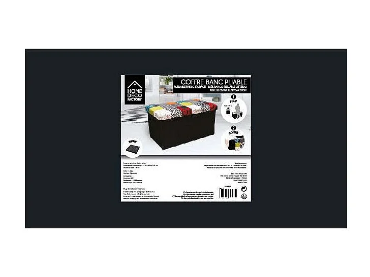 Coffre Banc Pliable Patchwork Multicolore