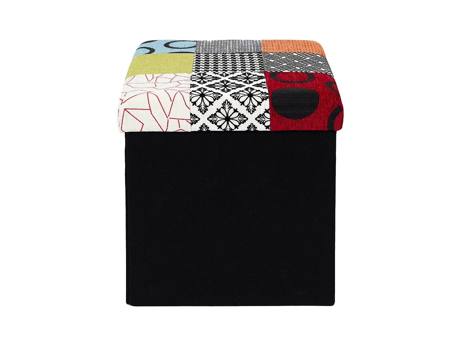 Coffre Pouf Pliable Patchwork Multicolore