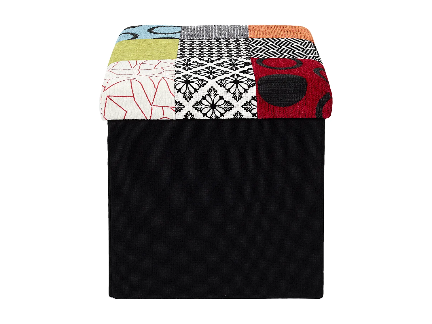 Coffre Pouf Pliable Patchwork Multicolore