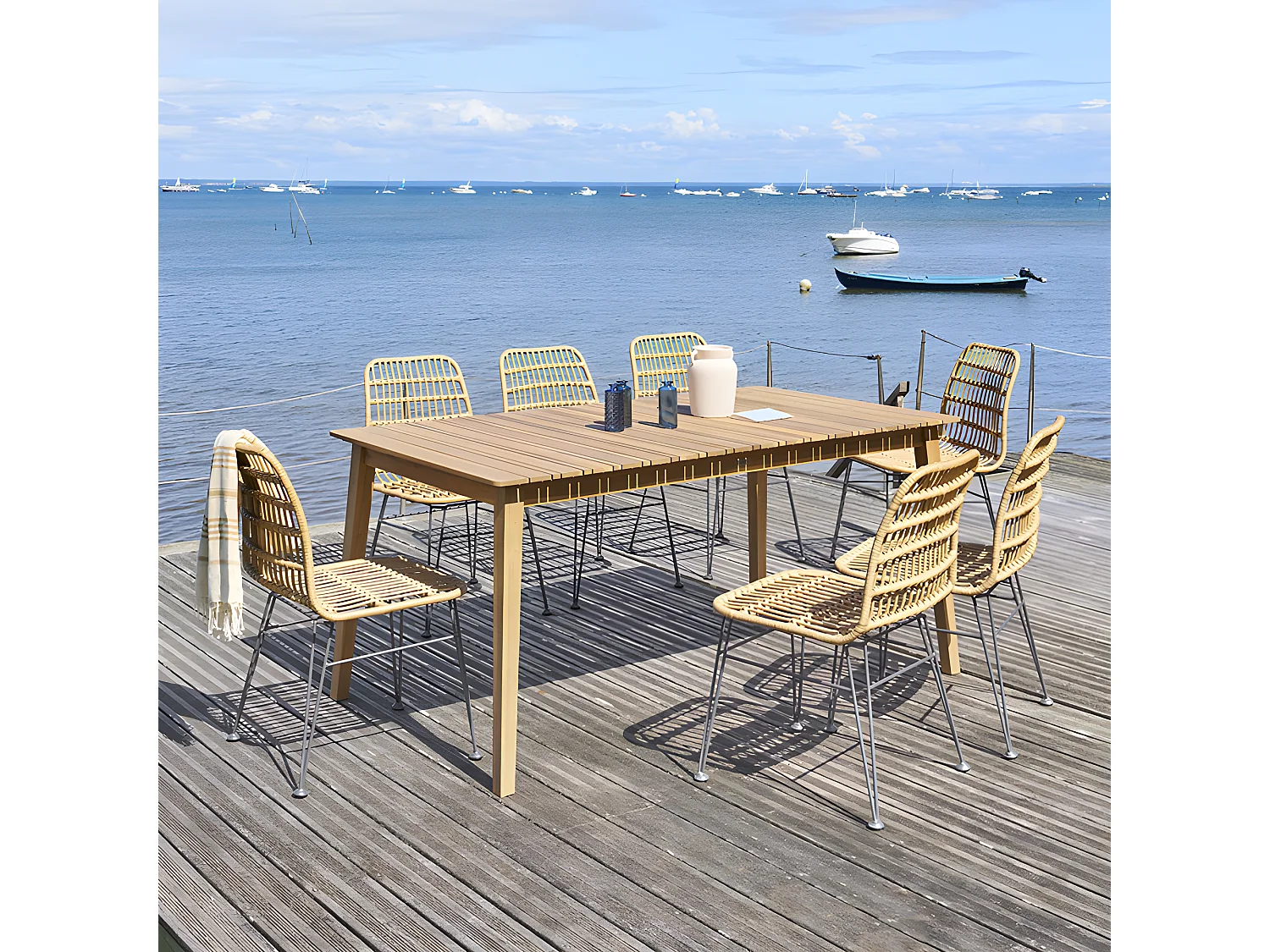 Chaise extérieure Lambada sésame & graphite Hespéride