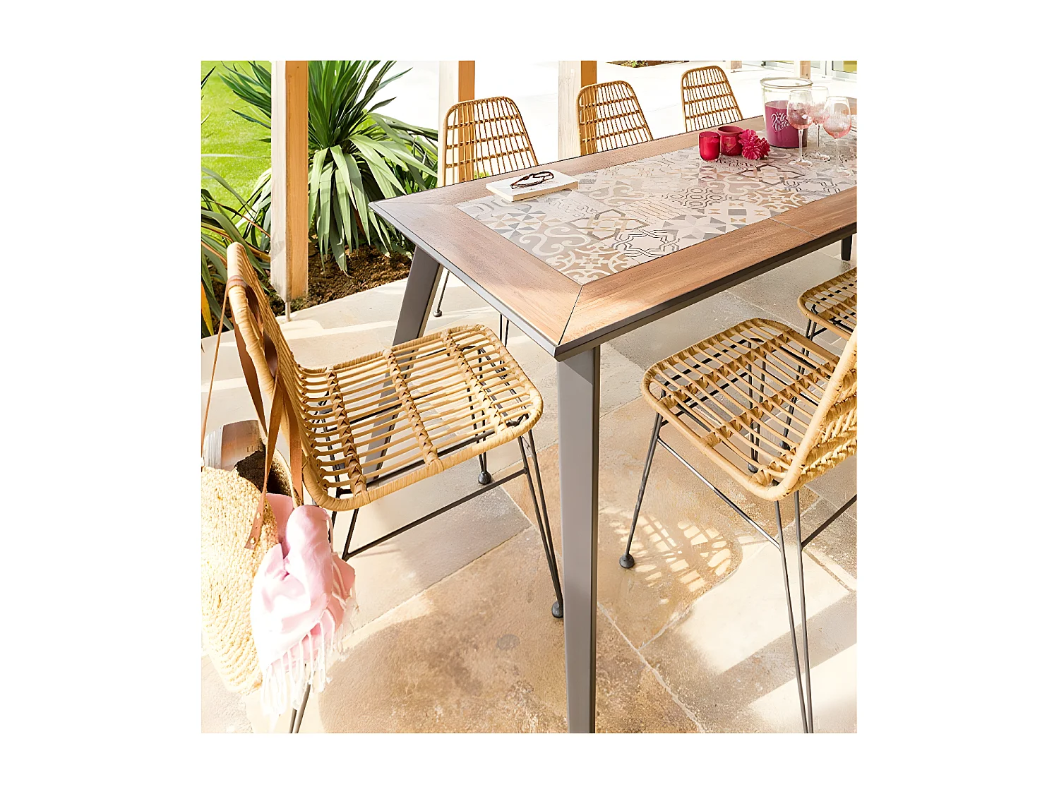 Chaise extérieure Lambada sésame & graphite Hespéride