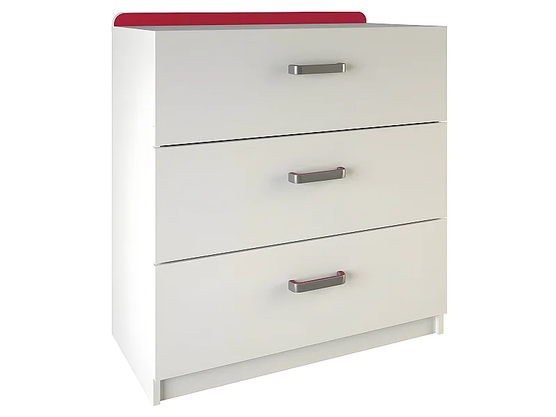 Commode 3 tiroirs reverso rose ou bleu