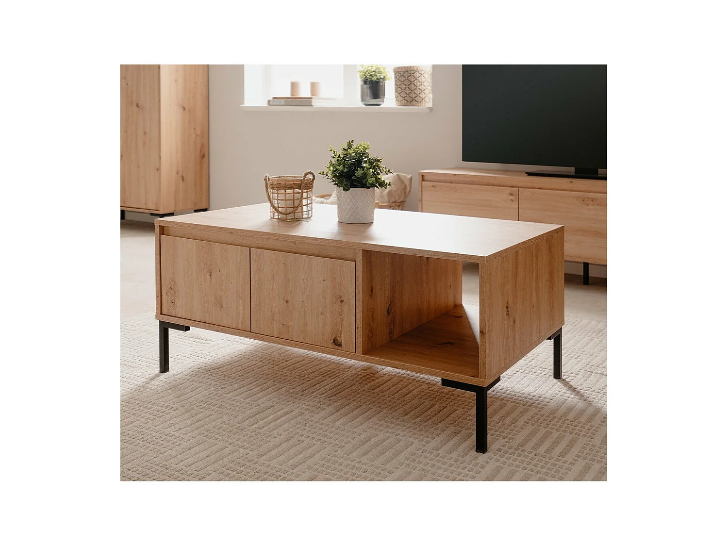 Salontafel 2 Deuren 1 Nis L100 cm - Plock