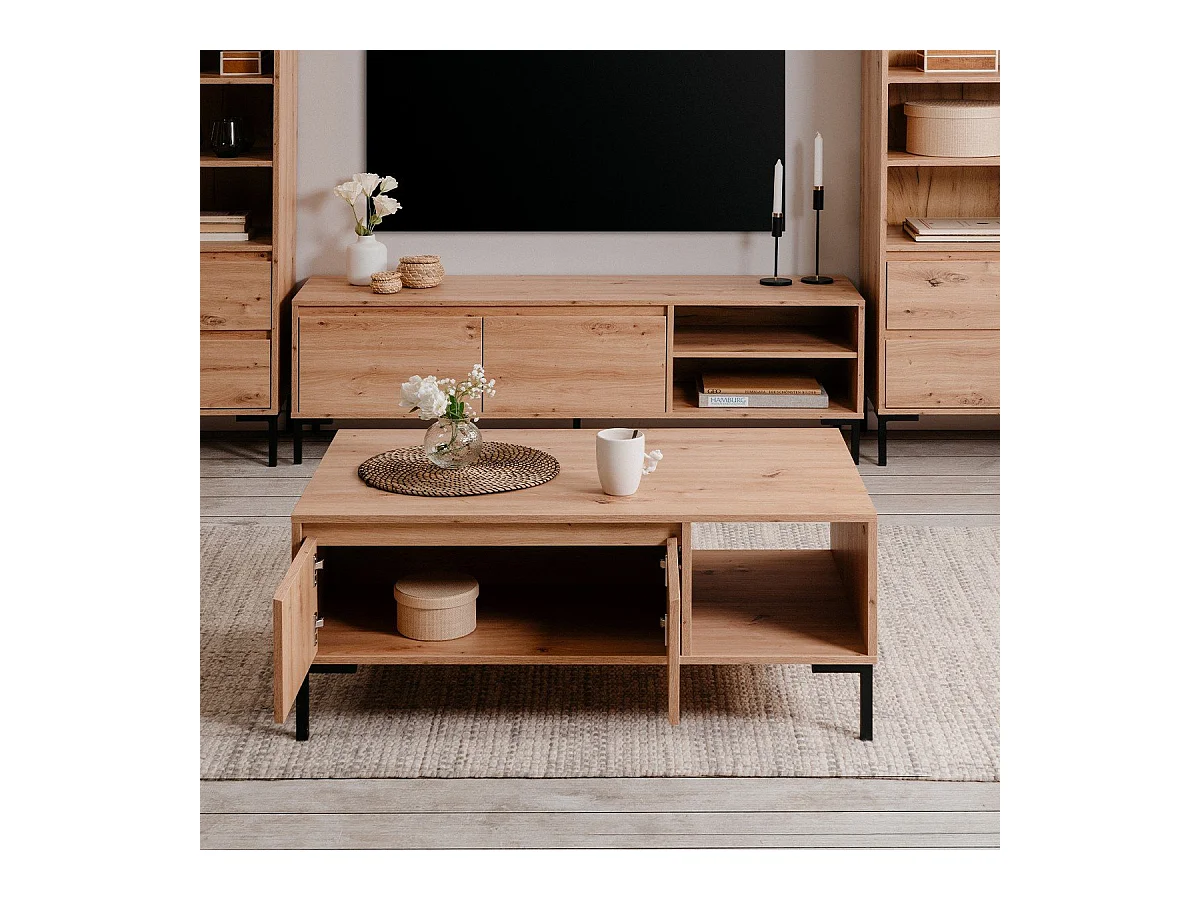 Salontafel 2 Deuren 1 Nis L100 cm - Plock