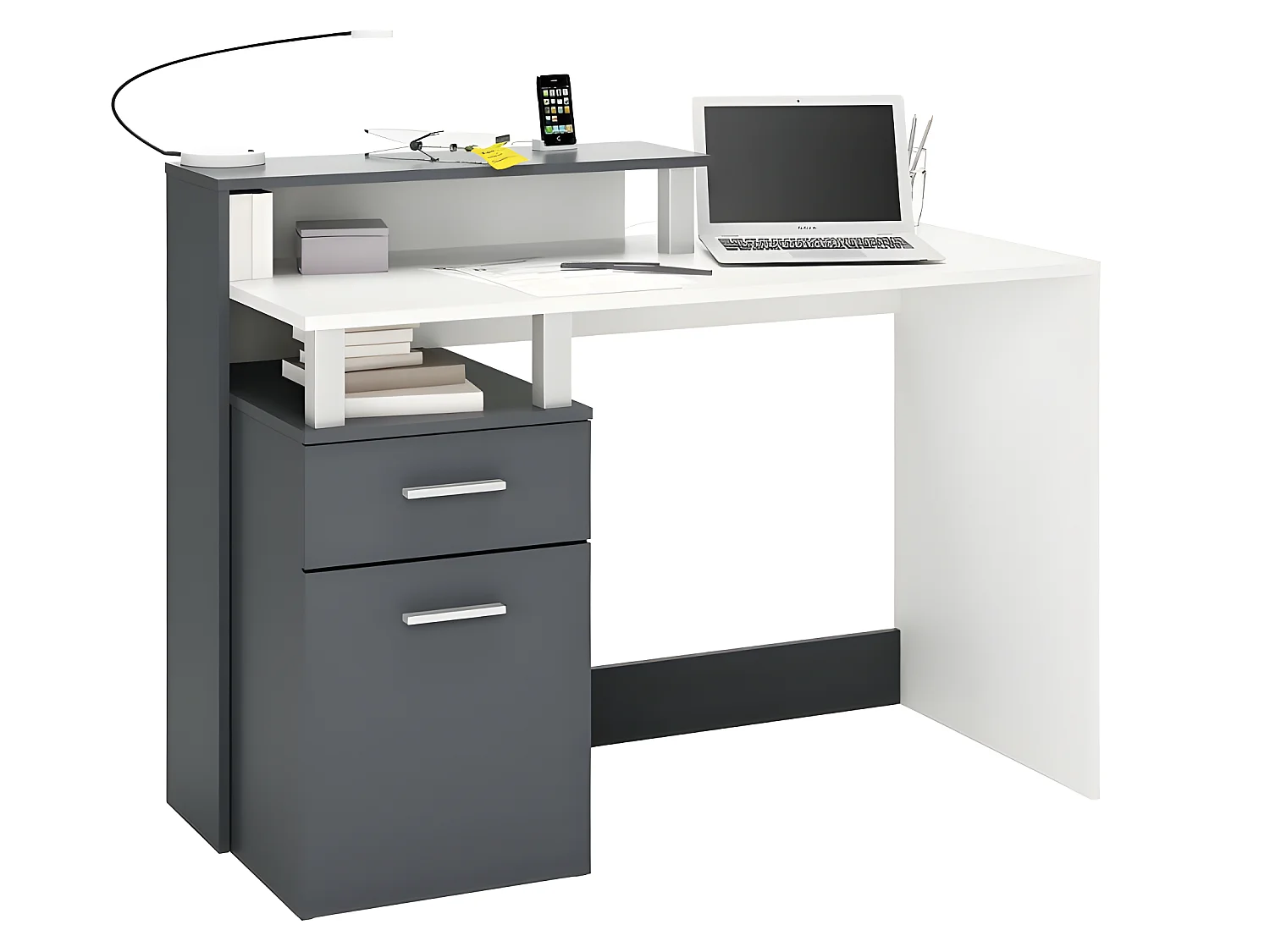 Bureau multimédia Devin - Gris