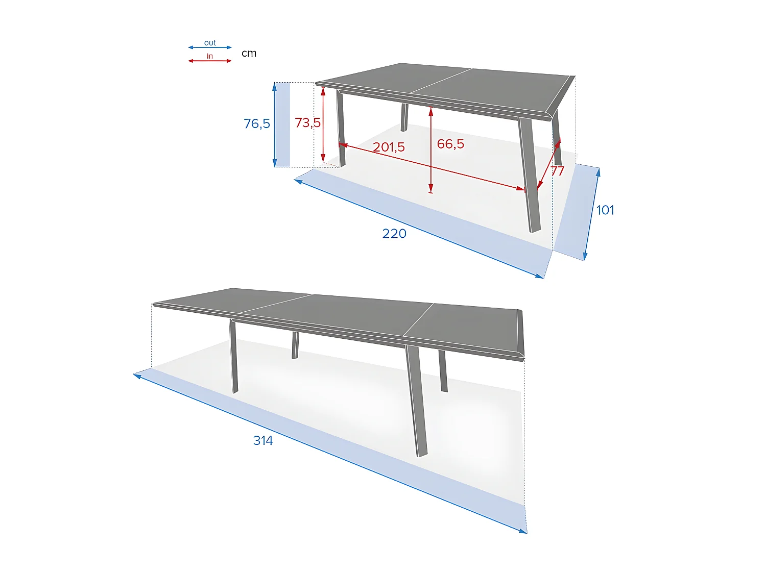 Table extensible ECP 12p pécan/graphite Pavane Hespéride
