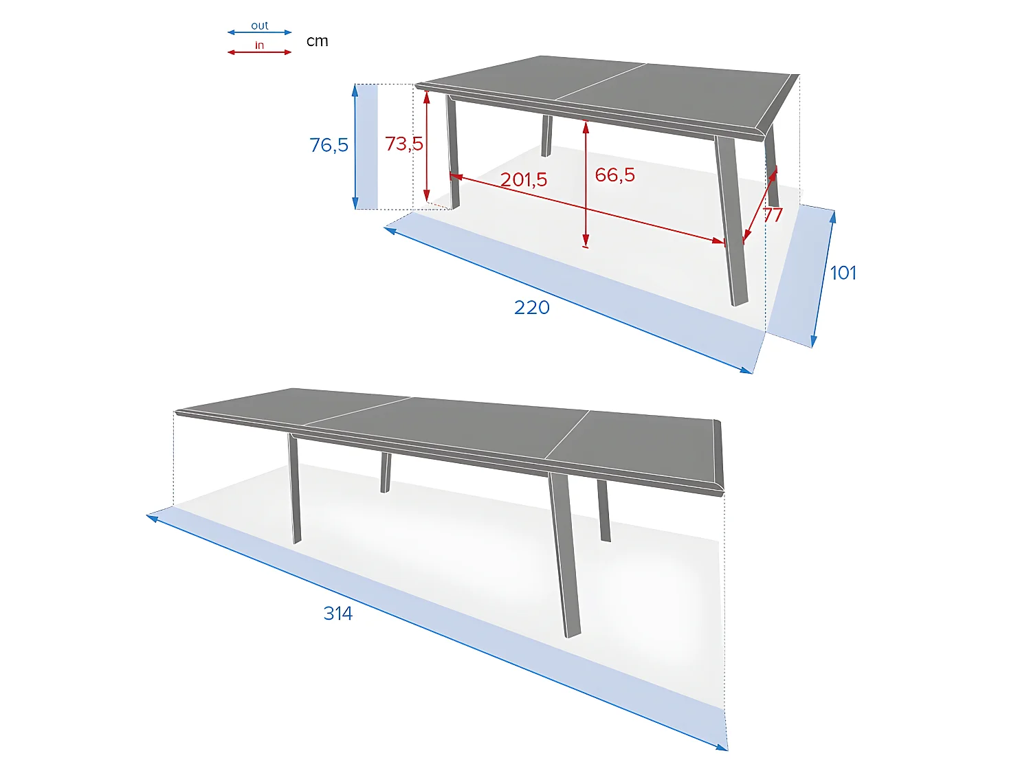 Table extensible ECP 12p pécan/graphite Pavane Hespéride