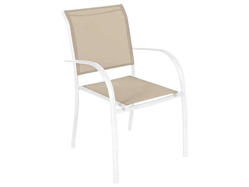 Fauteuil empilable Piazza Hespéride lin/blanc