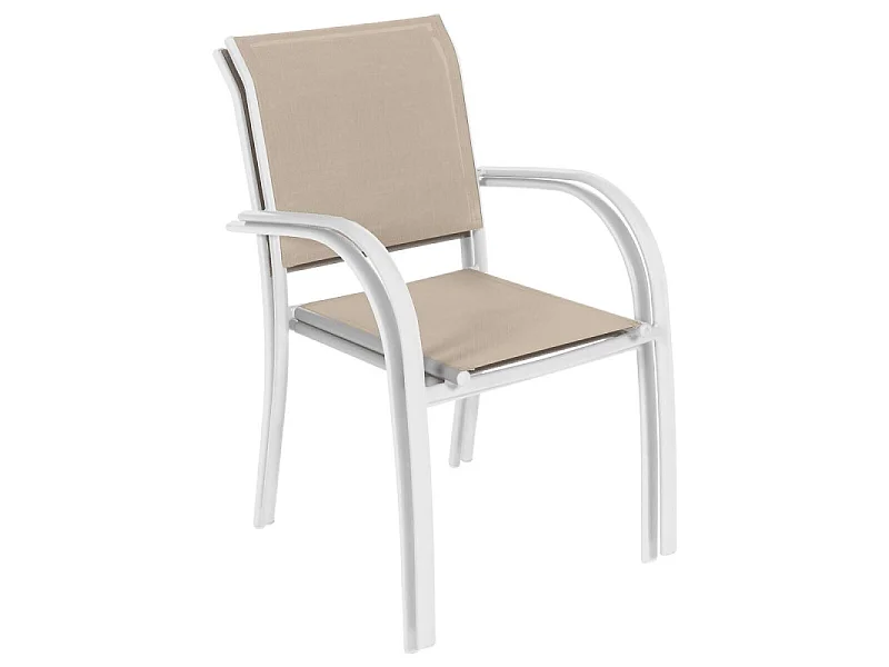 Fauteuil empilable Piazza Hespéride lin/blanc
