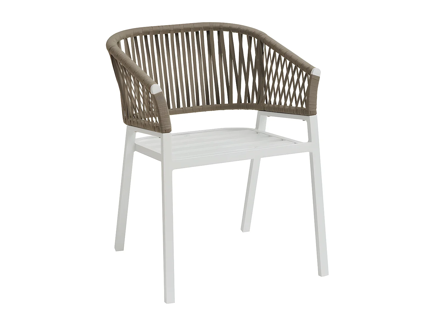 Fauteuil Oriengo mailles taupe/blanc Hespéride