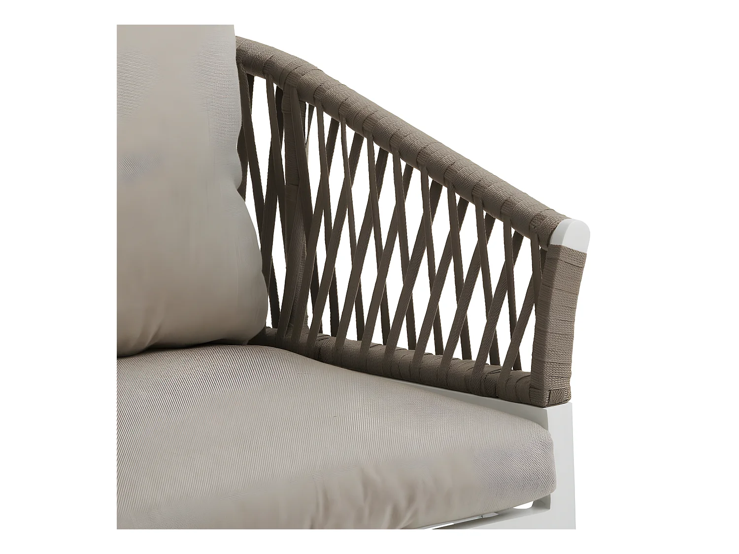 Fauteuil Oriengo mailles taupe/blanc Hespéride