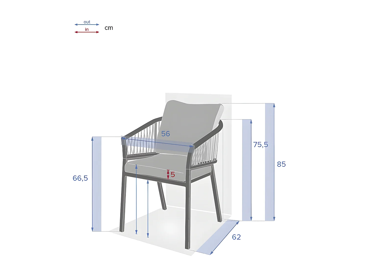 Fauteuil Oriengo mailles taupe/blanc Hespéride