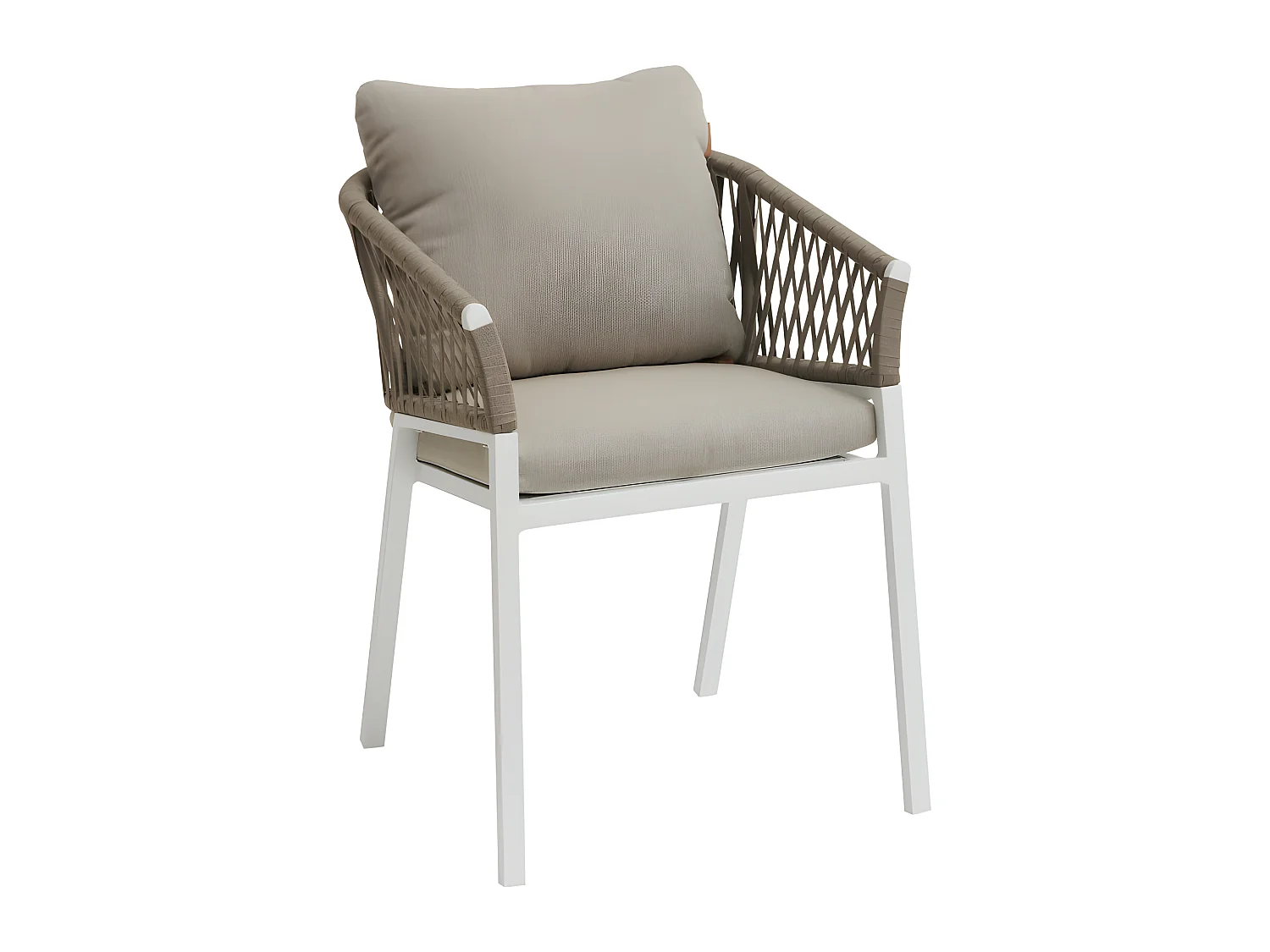 Fauteuil Oriengo mailles taupe/blanc Hespéride