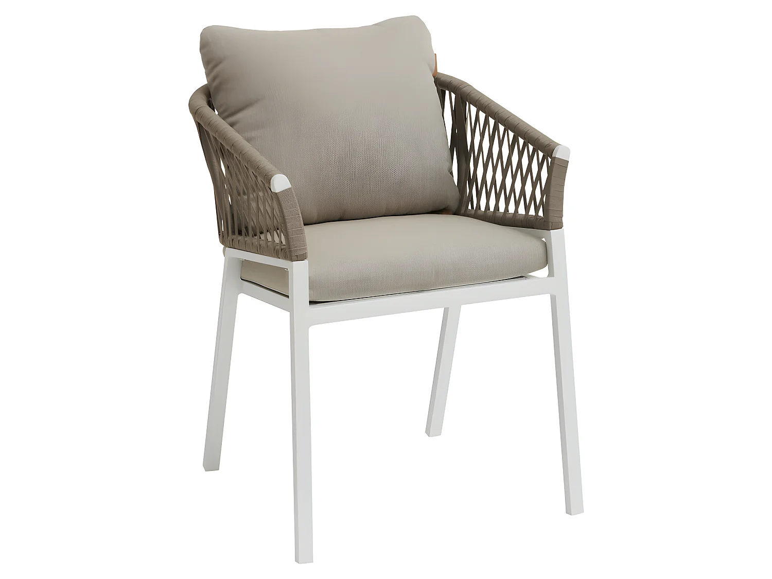 Fauteuil Oriengo mailles taupe/blanc Hespéride