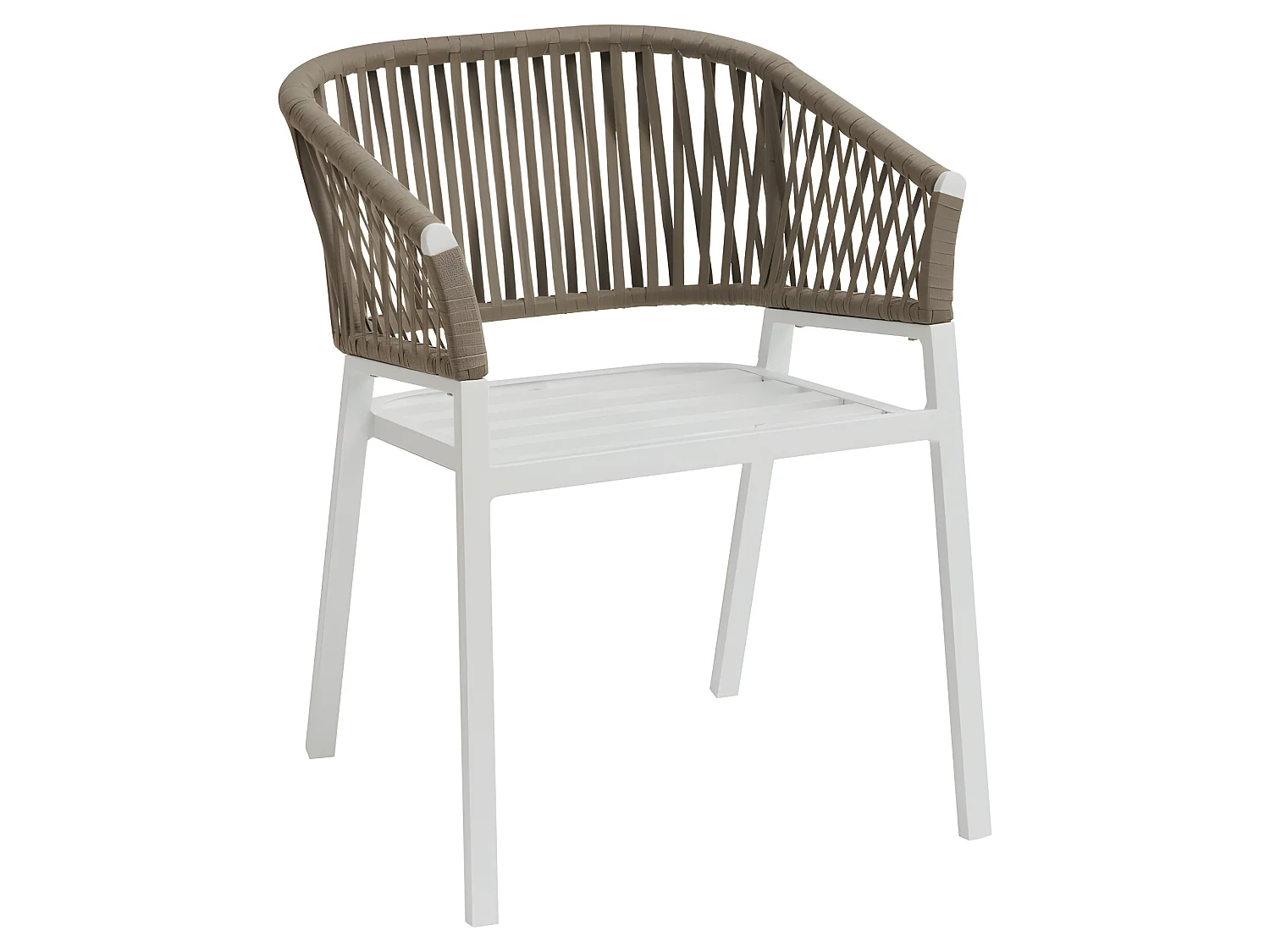 Fauteuil Oriengo mailles taupe/blanc Hespéride