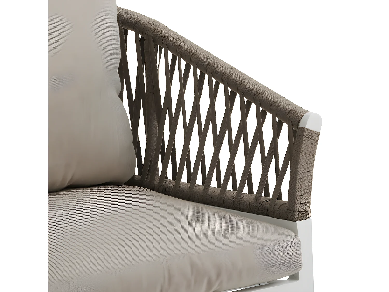 Fauteuil Oriengo mailles taupe/blanc Hespéride