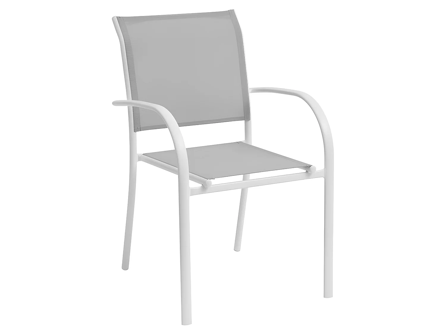 Fauteuil empilable Piazza Hespéride gris galet/blanc
