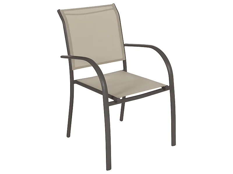 Fauteuil empilable Piazza Hespéride lin/tonka