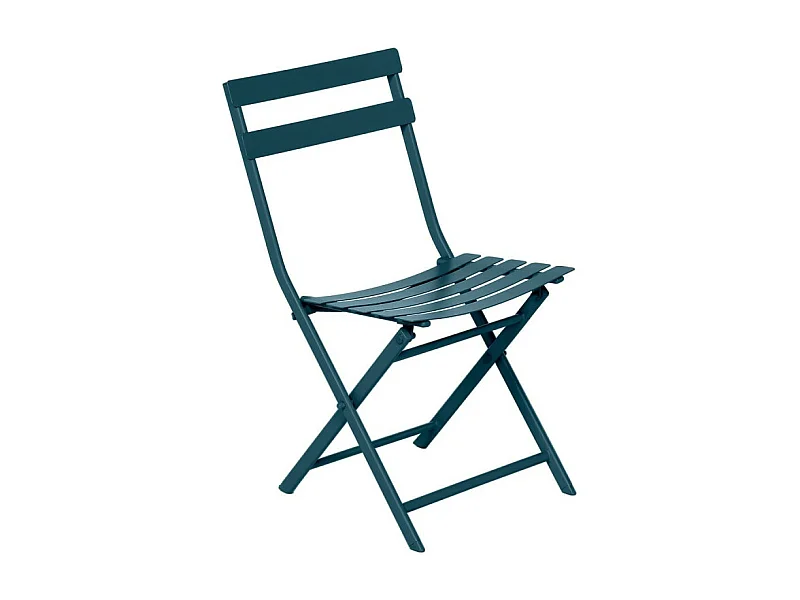 Chaise métal pliante Greensboro bleu pétrole Hespéride