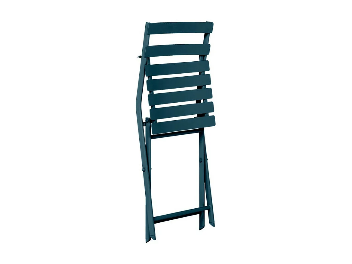 Chaise métal pliante Greensboro bleu pétrole Hespéride