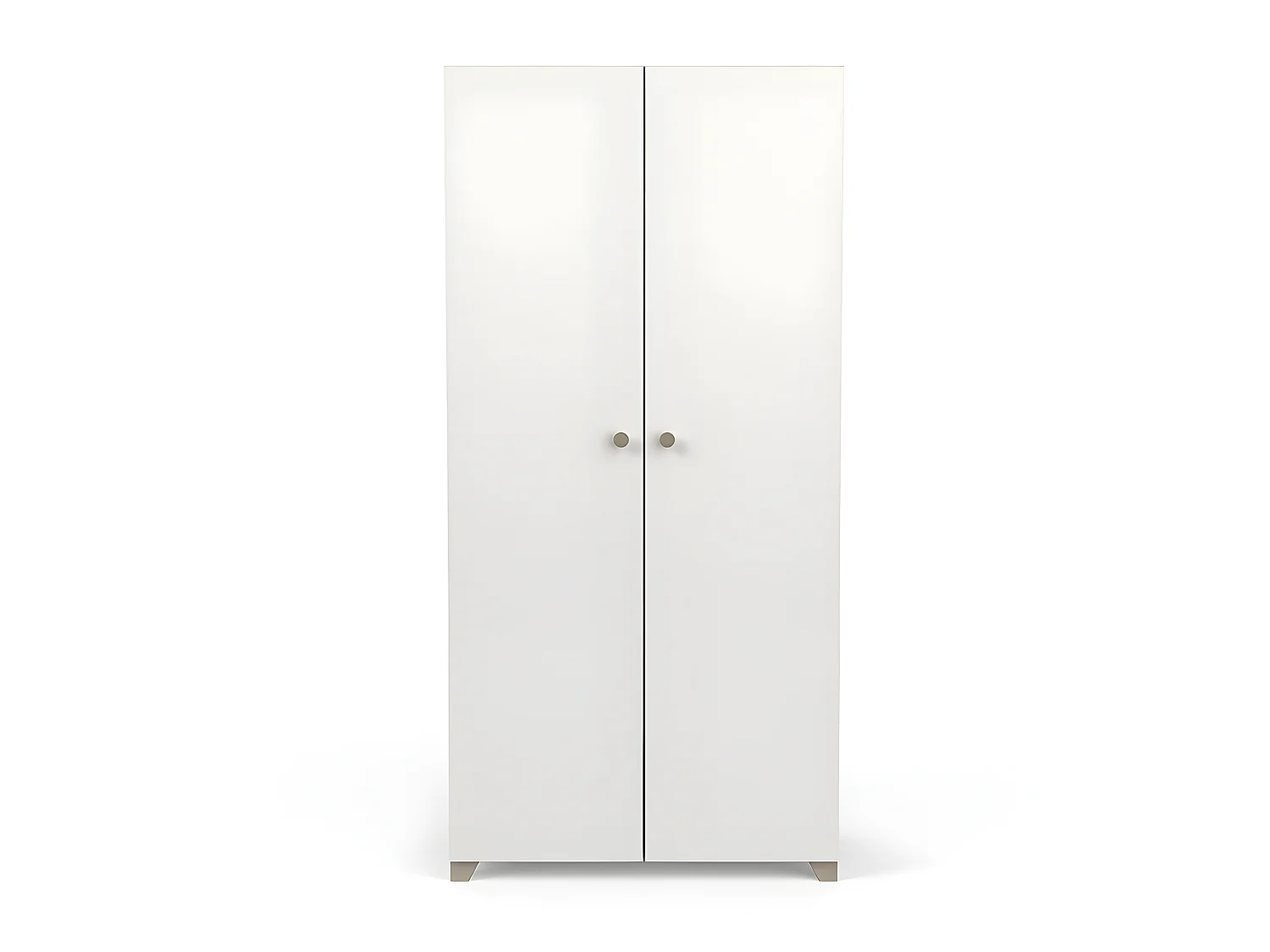 Armoire 2 portes penderie + lingère Izzy blanc et bois