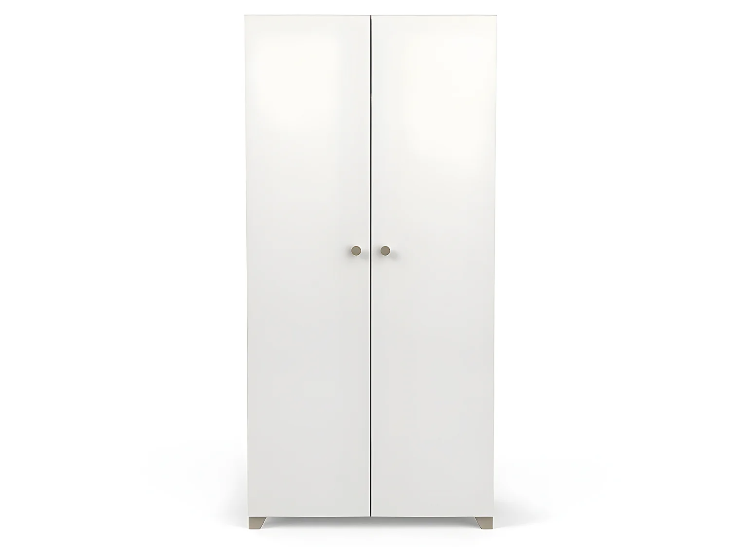 Armoire 2 portes penderie + lingère Izzy blanc et bois